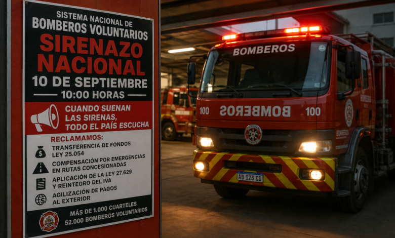 CON ELLOS NO: BOMBEROS VOLUNTARIOS REALIZÓ UN “SIRENAZO” NACIONAL RECLAMANDO FONDOS